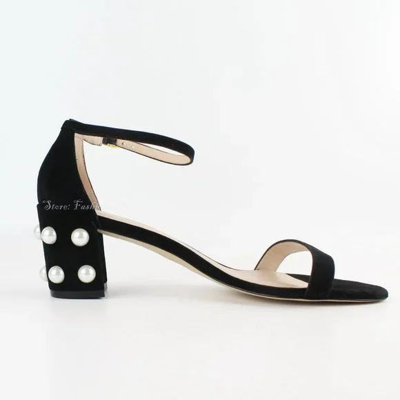 New Stuart Weitzman Simple Faux Pearl Sandals